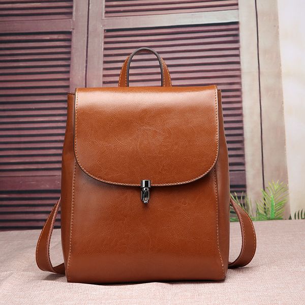 

genuine leather women's bag 2019 summer quality cowhide backpack travel bag backpack bag