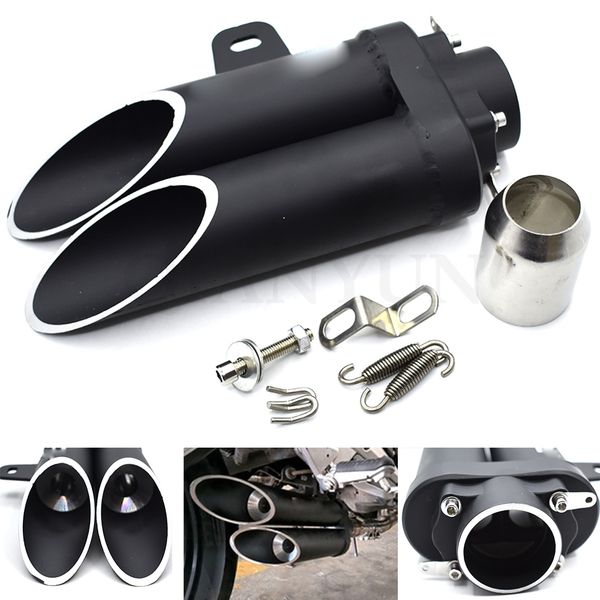 

universal 38-51mm motorcycle double tube muffler for cb400 cb500f cb500x cb599 cb600 cb600f cb650f cb1000