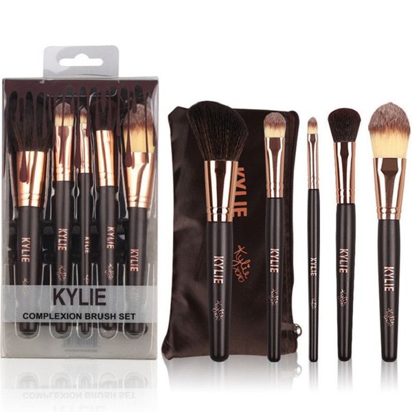 

kylie jenner brand makeup brushes set 5pcs/lot portable make up brush set make up tools kit ing