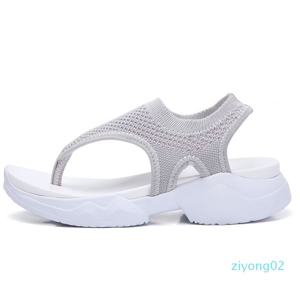 

2020 women sandals ladies mesh flip flops female elastic band wedges woman breathable beach shoes women's footwear plus size 43 z02, Black