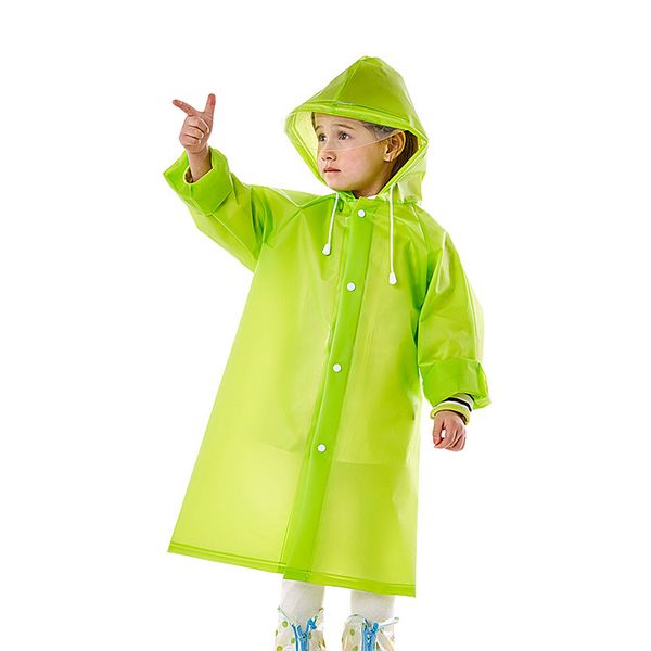 

kids raincoat eva tastless raincoats for children camping hiking rainwear practical schoolbag child rain coats rainsuit, Red;brown
