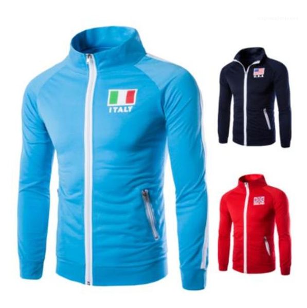 

homme clothing fashion style jogging повседневная одежда мужские спортивные дизайнерские однотонные куртки флаг печать однотонный карман на, Black;brown