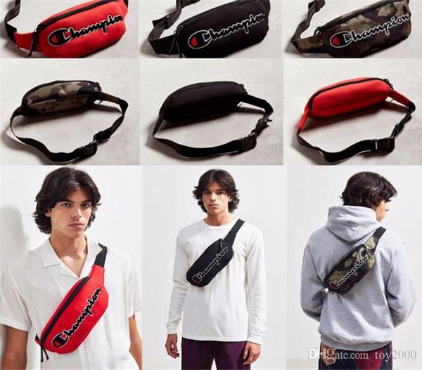 

чемпионы бренд fanny pack вышивка письмо холст пояс талии сумка унисекс крест тела груди сумка путешествия сумка для покупок кошелек рюкзак