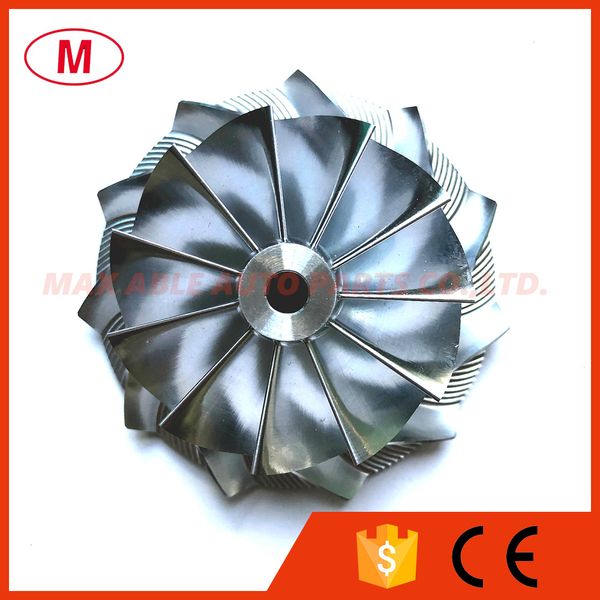 

t04e 57.04/76.13mm 11+0 blades racing turbo billet compressor wheel/aluminum 2618/milling wheel for turbocharger cartridge/chra/core