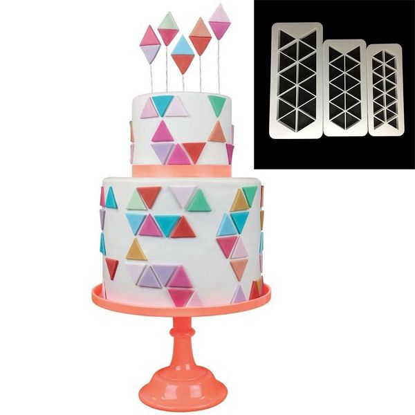 

3шт площади геометрические резцы fondant cookie cutter геометрия cake mold fondant mold украшения торта инструменты для выпечки 6 designs
