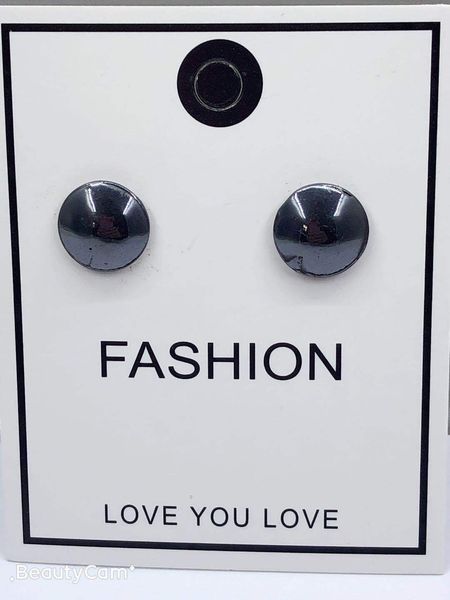 

simple acupoint black massage magnetic meridians earrings no hold ear ring ear studs magnet control slimming healty designer jewelry unisex, Golden;silver