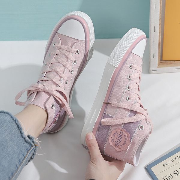 

spring summer high help canvas shoes women's shoes campus style new tide joker ins retro breathable classic outdoor sneakers, Black