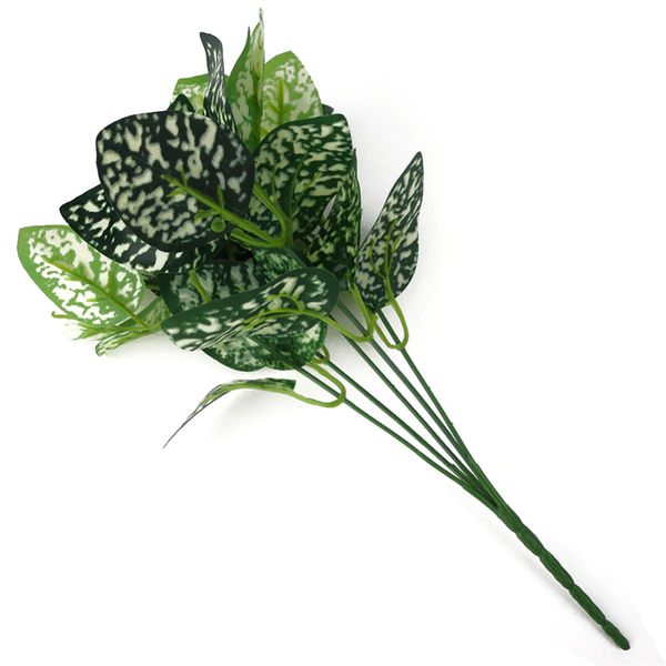 

5 fork artificial leaves bouquet fake jungle wedding backdrop decoration christmas faux foliage vine party home decor plant