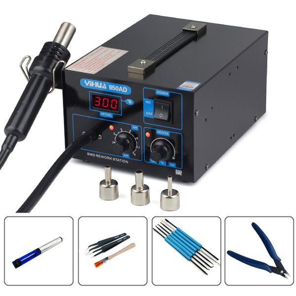 

yihua 850ad digital display air desoldering station air pump can adjust temperature heat gun smd phone soldering station