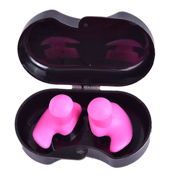 

1 pair soft ear plugs with luxurious collection box environmental silicone earplugs diving water sports swimming accessories