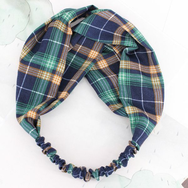 

xiacaier retro turban headband plaid hair band women head bands elastic stripe bowknot hairband cross bow hair ties accessories
