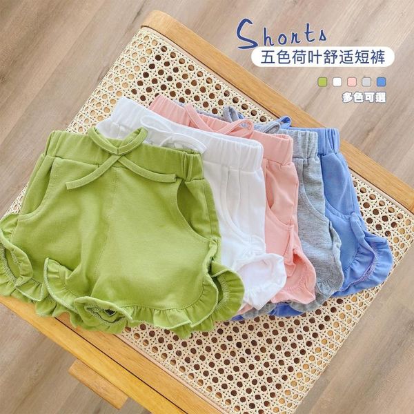 

2020 new arrival girls ruffles shorts summer fashion kids girls shorts 1-6t, Black