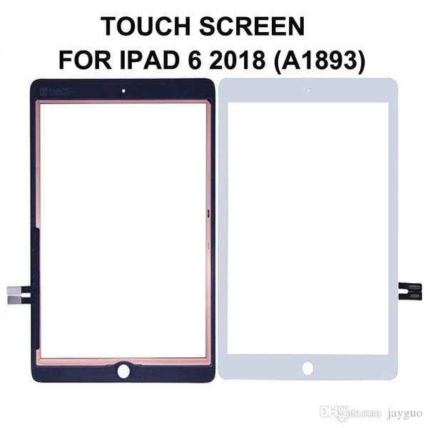 

10pcs for ipad 6 6th gen 2018 version a1893 a1954 touch screen digitizer front outer panel glass black white 9.7 inch dhl