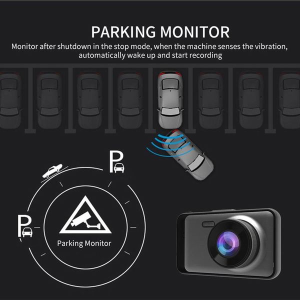 

new hd 1080p 3in car driving recorder vehicle camera dvr edr dashcam with motion detection g sensor adas system parking monitor