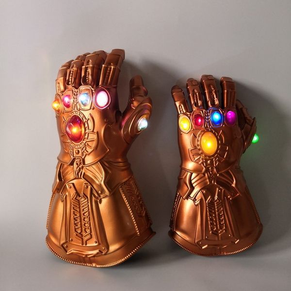 

new thanos iron gloves infinity war pvc light up gloves electronic fist halloween cosplay iron glove child party costume supplies an2432