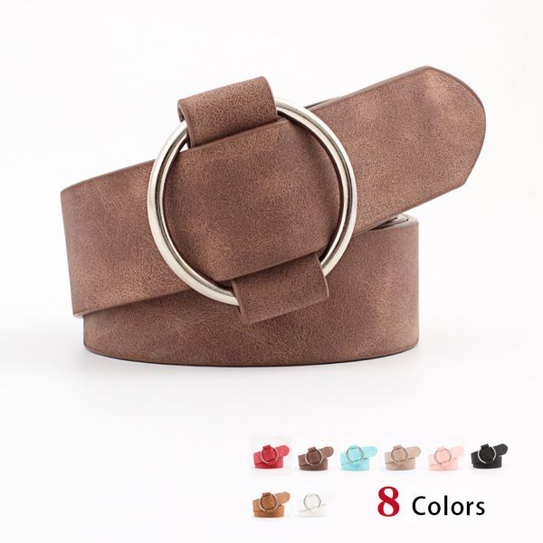 

new round casual ladies belts for jeans modeling belt needle circle buckle design pelvic girdle cinturon mujer, Black;brown