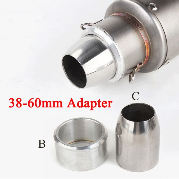 

38-60mm motorcycle exhaust muffler pipe adapters motorbike conversion adapter exhaust universal stainless steel cnc adapter