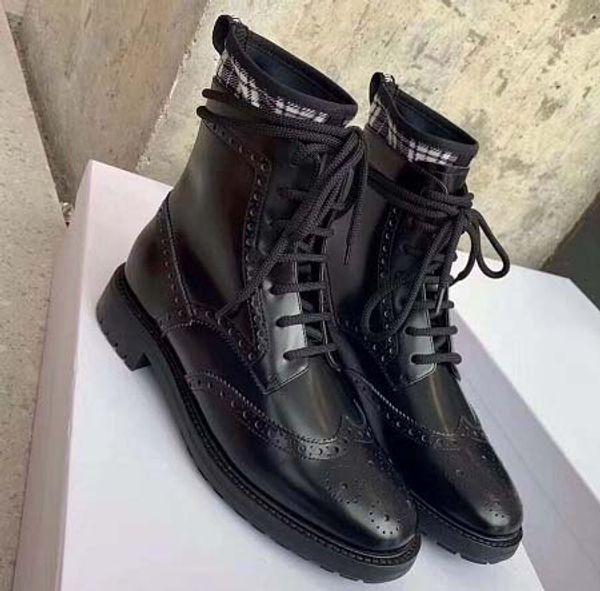 

fashion designer women boots star trail lace-up ankle boots with heavy-duty soles leisure lady boots da1351, Black