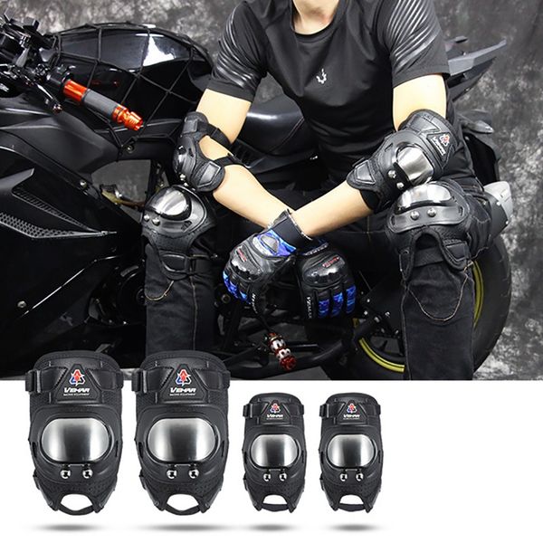 

4pcs/set protective guard protector outdoor motorcycle cycling sportswear access elbow knee sleeve pad short breathable arm leg, Black;gray