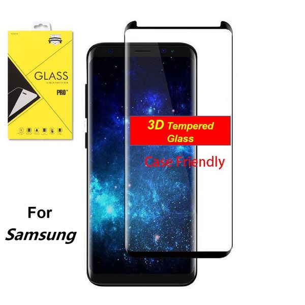 

3d изогнутый закаленное стекло для samsung galaxy s20 plus s7 s8 s9 гурт 10 plus примечание 8 9 10 pro case дружественные протектор экрана п