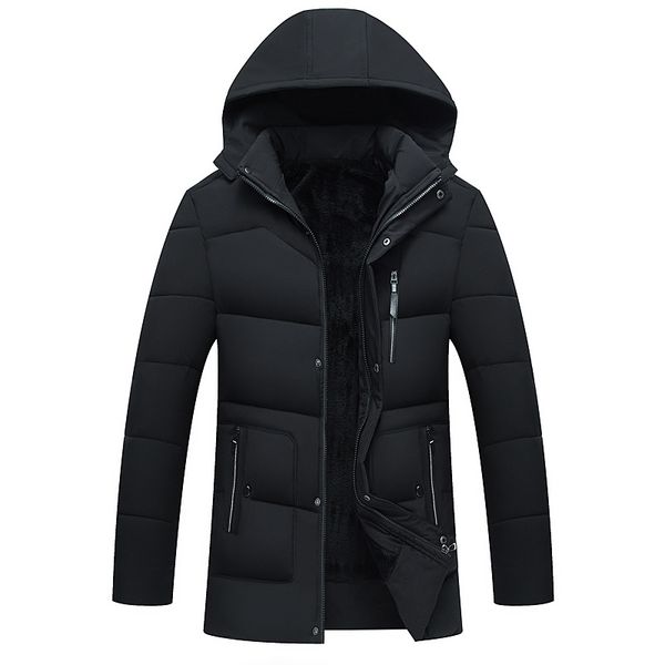 

mrmt 2019 brand men's jackets coat thickened with plush middle-aged overcoat for male cotton jacket outer wear clothing, Black
