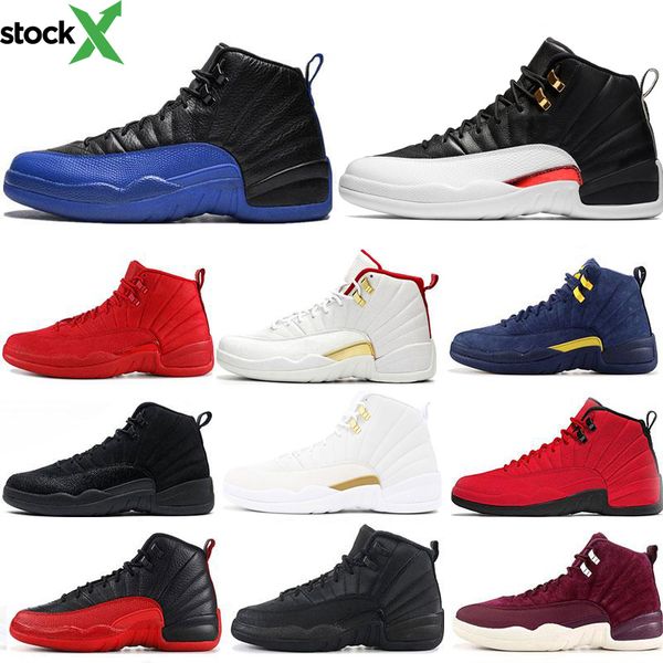 

12 12s basketball shoes for men winterized wntr gym red flu game royal blue college the master mens sports sneakers size 7-13
