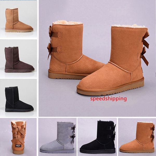 

wgg womens with bows ankle boots australia classic kneel boots black pink grey chestnut navy blue brown women winter boots