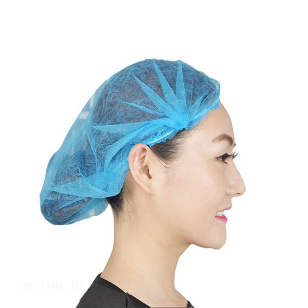 

одноразовый защитный колпачок нетканый капюшон фабрика волос защитная стрейч шляпа для женщин белый синий бытовой защитный запас продуктов