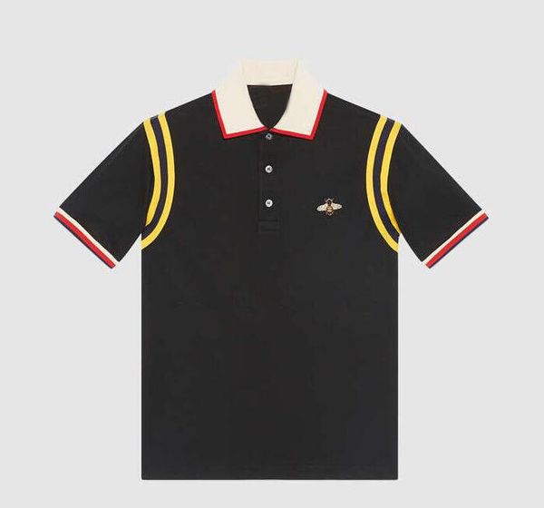 

новые мужские дизайнерские рубашки поло мужская мода футболки вышивки bee luxury polo марка basic top streetwear мода тройников размер m-3xl, White;black