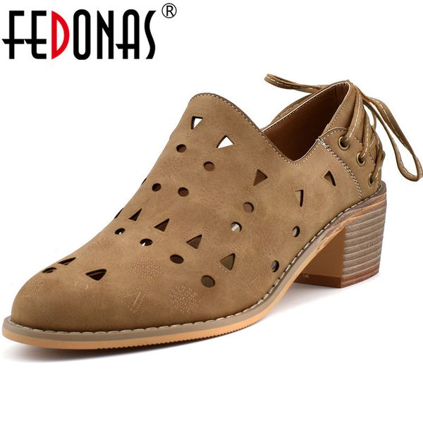 

fedonas quality cross-tied women pumps round toe high heels vintage women new spring summer shoes fashion prom shoes woman, Black