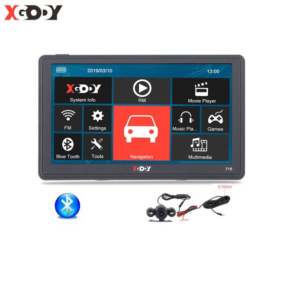

xgody 7" 715 truck car gps navigation touch screen sat nav navigator fm bluetooth reverse camera optional update map uk