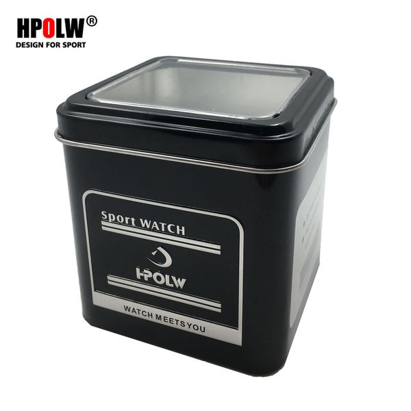 

hpolw stainless steel watch box durable watch can, Black;blue