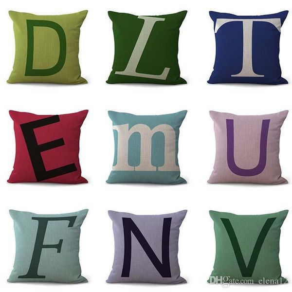 

26 английского письмо наволочки bohemian кровати алфавит pillowcover хлопок белье этнического автомобиль подушка обложка диван спальни throw