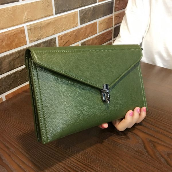 

women genuine leather simple small shoulder bag ladies day clutches envelope fold over evening bags bolsa feminina
