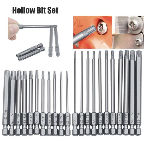 

11pcs screwdriver bit set hexagonal shank long screwdriver bits 75mm/100mm hvr88