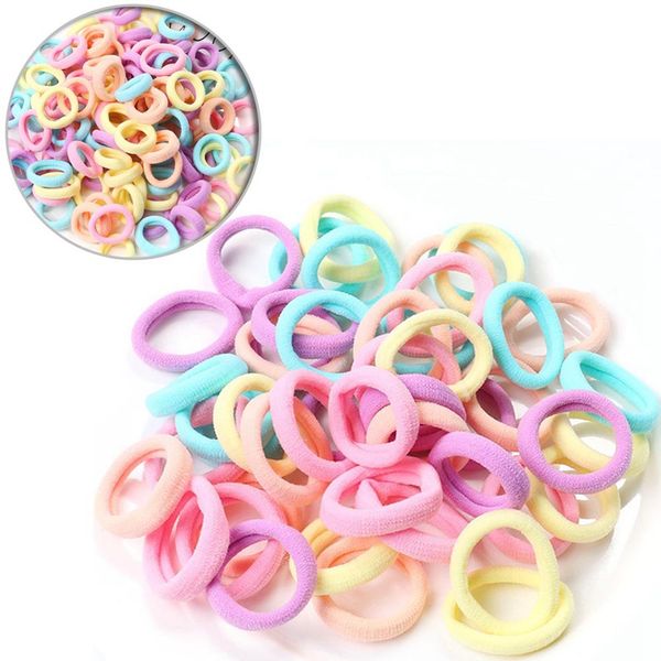 

fashion 50/100 pcs big size candy colored quality elastic ponytail holders accessories girl women rubber bands tie, Slivery;white