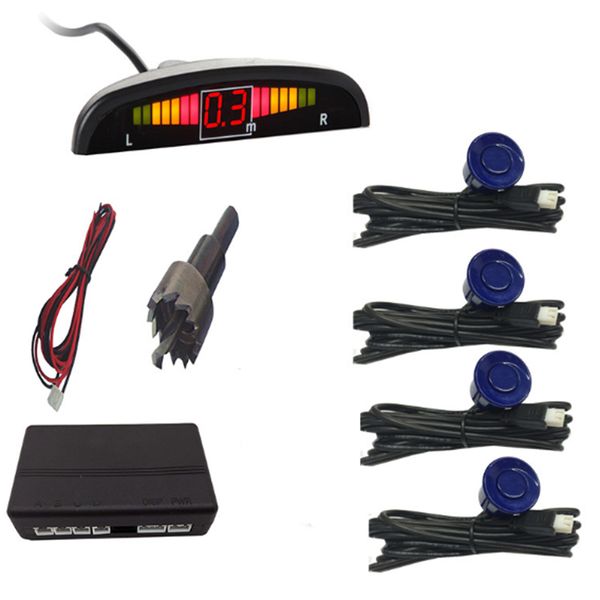 

car auto parktronic led parking sensor with 4 sensors reverse backup car parking radar monitor detector system display