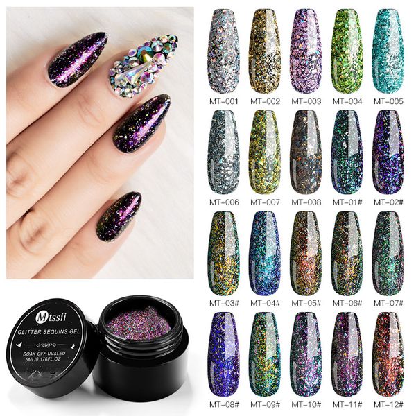 

mtssii gel nail polish fireworks effect hybrid varnish 5ml nail art gel paint set for manicure semi permanent base lak, Red;pink