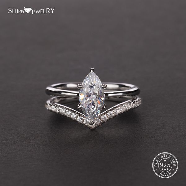 

shipei marquise cut pink white sapphire ring for women 925 sterling silver amethyst citrine wedding engagement coctail ring, Golden;silver