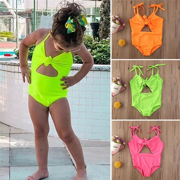

children's swimwear 1-5y infant kid baby girl one piece bowknot belt swimsuit bikini bathing suit swimming beachwear