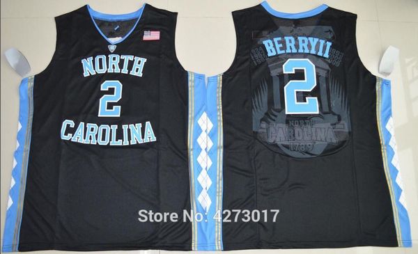 

mens men 2 joel berry ii college basketball jerseys north carolina tar heels jersey black color blue team white, Black;blue
