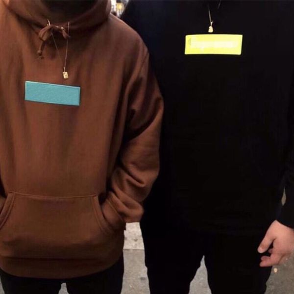 

18fw box logo hoodie crewneck mens designer hoodies sweatshirt pullover embroidery letter printed new fashion brand luxury streetwear best, Black