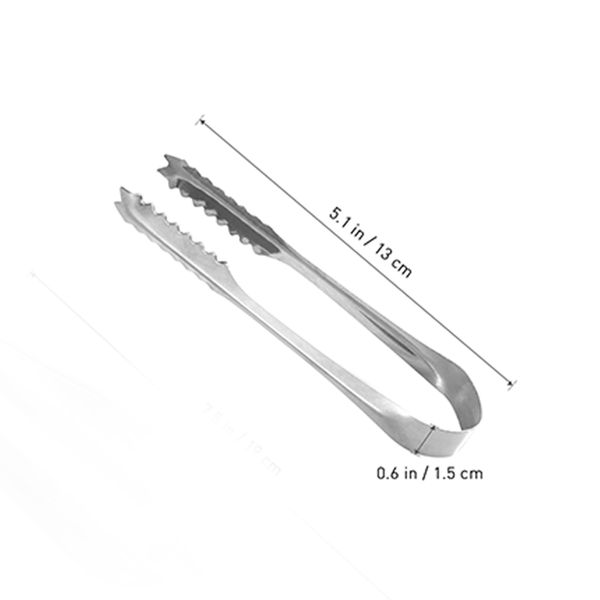 

5/10pcs stainless steel ice tongs sugar cube tongs lightweight siver food serving tongs ice clip prefect for tea party serving