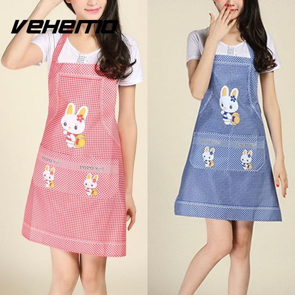 

cartoon apron hang necklace kitchen double pocket mothers adults