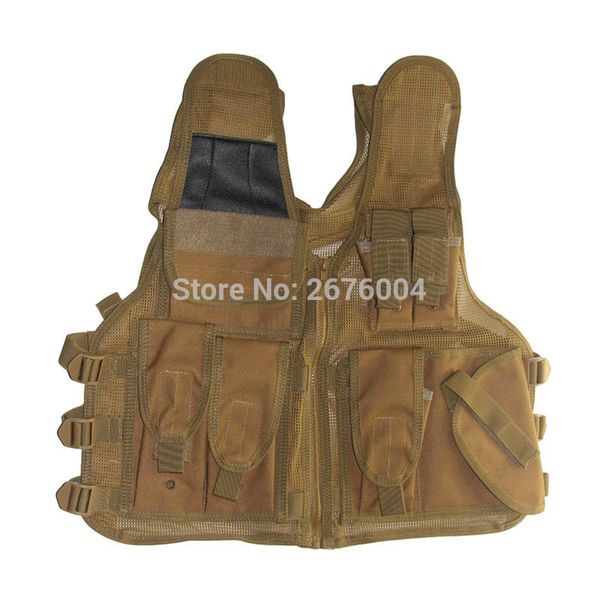 

tactical camouflage combat hunting mesh vest mens adjustable field battle camo waistcoat, Camo;black