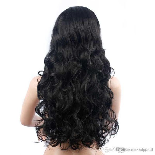 

long curly black hair big wavy oblique bangs fluffy wig headgear front hair wigs for women hair front bob wigs