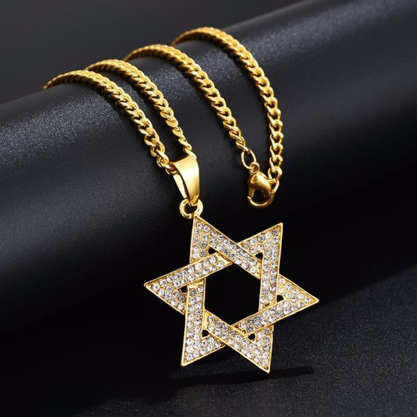 

je magen star of david necklace men/women bat mitzvah gift israel judaica hebrew jewelry hanukkah pendant gold color n1046d, Silver