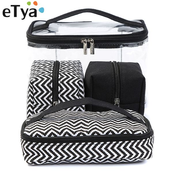 

etya men women transparent cosmetic bag travel portable multifunctional makeup wash bag clear pvc storage handbag canvas box