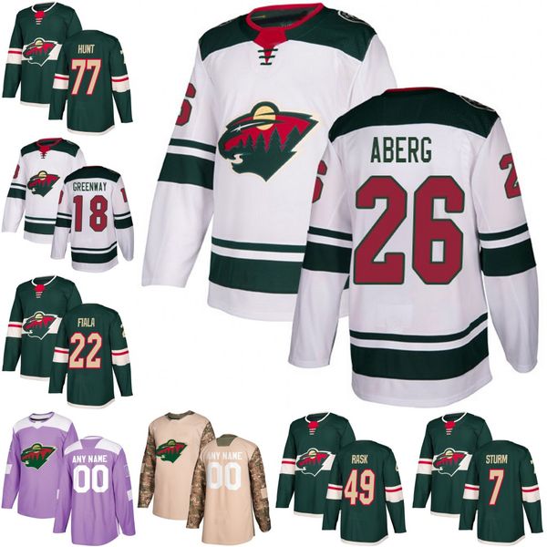 

26 Pontus Aberg Minnesota Wild 49 Victor Rask 2 Anthony Bitetto 7 Nico Sturm 77 Brad Hunt 22 Nino Niederreiter 18 Greenway Hockey Jersey