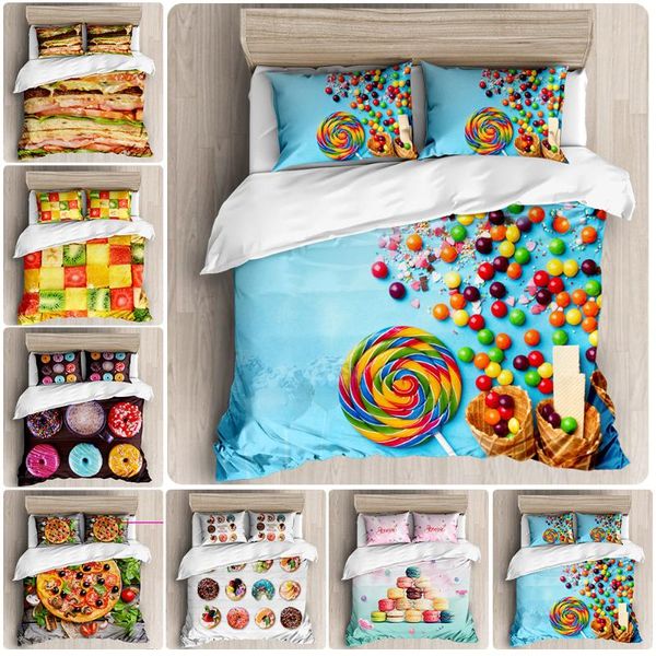 

donuts duvet cover set pink chocolate blue mint donuts bedding kids boys girls quilt cover  bed set dropship